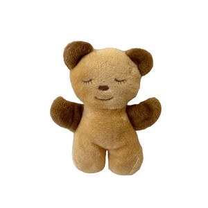 Stahlwood Brown Sleeping Teddy Bear Plush Stuffed Animal Toys Vtg Korea